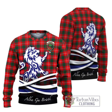 Fenton Tartan Ugly Sweater with Alba Gu Brath Regal Lion Emblem Unisex - Tartan Vibes Clothing