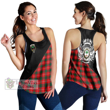 Fenton Tartan Women's Racerback Tanks with Family Crest and Military Logo Style 4XL - Tartan Vibes Clothing