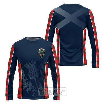 Tartan Vibes Clothing Fenton Tartan Long Sleeve T-Shirt with Family Crest and Scottish Thistle Vibes Sport Style