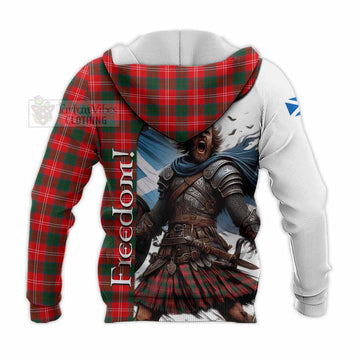 Tartan Vibes Clothing Fenton Crest Tartan Knitted Hoodie Inspired by the Freedom of Scottish Warrior