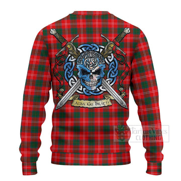 Fenton Tartan Ugly Sweater with Family Crest Celtic Skull Style - Tartan Vibes Clothing