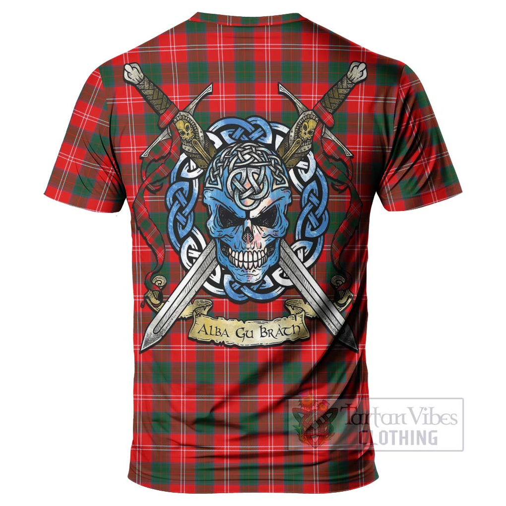 Fenton Tartan T-Shirt with Family Crest Celtic Skull Style - Tartan Vibes Clothing