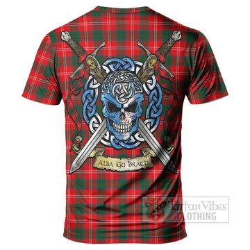 Fenton Tartan T-Shirt with Family Crest Celtic Skull Style - Tartan Vibes Clothing