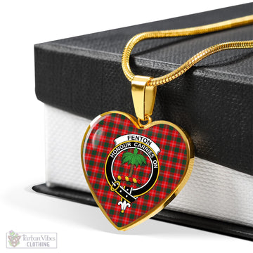 Fenton Tartan Heart Necklace with Family Crest - Tartan Vibes Clothing