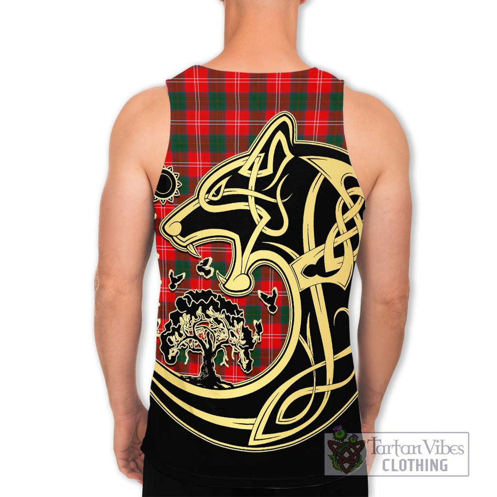 Fenton Tartan Men's Tank Top with Family Crest Celtic Wolf Style - Tartan Vibes Clothing