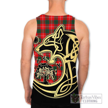 Fenton Tartan Men's Tank Top with Family Crest Celtic Wolf Style - Tartan Vibes Clothing