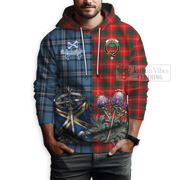 Fenton Tartan Hoodie Happy St. Andrew's Day Half Tartan Style - Tartan Vibes Clothing