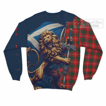 Fenton Tartan Family Crest Sweatshirt with Scottish Majestic Lion - Tartan Vibes Clothing