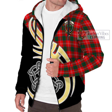 Fenton Tartan Sherpa Hoodie with Family Crest and Celtic Symbol Style - Tartan Vibes Clothing