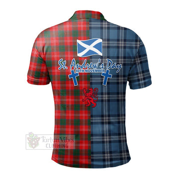 Fenton Tartan Polo Shirt Happy St. Andrew's Day Half Tartan Style - Tartan Vibes Clothing