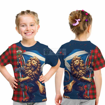 Fenton Tartan Family Crest Kid T-Shirt with Scottish Majestic Lion - Tartan Vibes Clothing