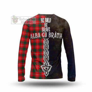 Fenton Tartan Family Crest Long Sleeve T-Shirt Alba Gu Brath Be Brave Lion Ancient Style - Tartan Vibes Clothing