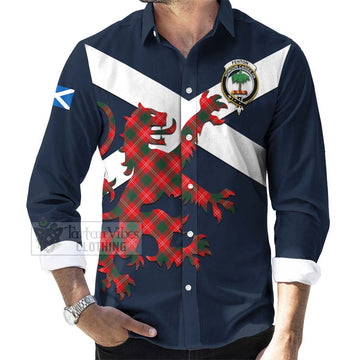 Fenton Tartan Lion Rampant Long Sleeve Button Shirt Proudly Display Your Heritage with Alba Gu Brath and Clan Name Men's Shirt - Tartan Vibes Clothing