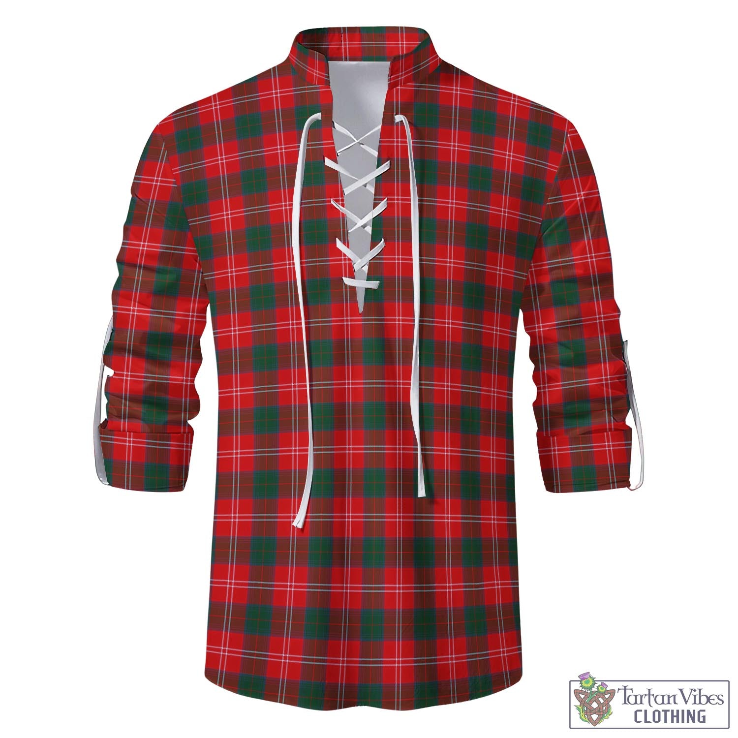 Tartan Vibes Clothing Fenton Tartan Men's Scottish Traditional Jacobite Ghillie Kilt Shirt