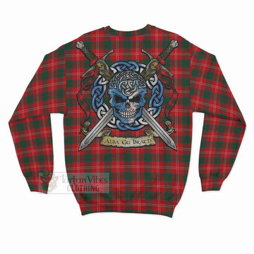 Fenton Tartan Sweatshirt with Family Crest Celtic Skull Style - Tartan Vibes Clothing