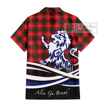 Fenton Tartan Hawaiian Shirt with Alba Gu Brath Regal Lion Emblem - Tartan Vibes Clothing