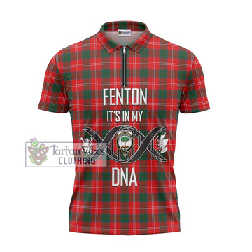 Fenton Tartan Zipper Polo Shirt with Family Crest DNA In Me Style - Tartan Vibes Clothing