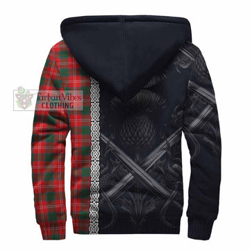Fenton Tartan Sherpa Hoodie with Family Crest Cross Sword Thistle Celtic Vibes - Tartan Vibes Clothing