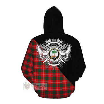 Fenton Tartan Cotton Hoodie with Family Crest and Military Logo Style Pullover Hoodie - Tartan Vibes Clothing