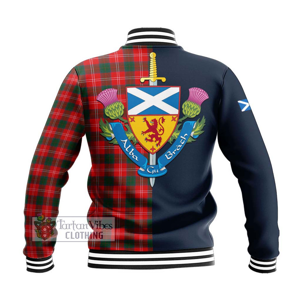 Fenton Tartan Baseball Jacket Alba with Scottish Lion Royal Arm Half Style - Tartan Vibes Clothing