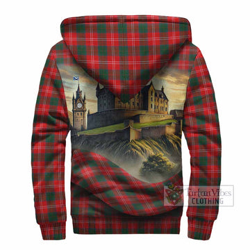 Fenton Tartan Family Crest Sherpa Hoodie with Scottish Ancient Castle Style - Tartan Vibes Clothing