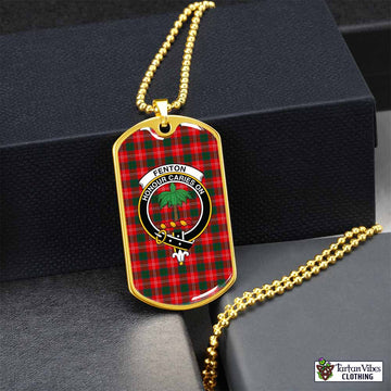 Tartan Vibes Clothing Fenton Tartan Dog Tag Necklace with Family Crest
