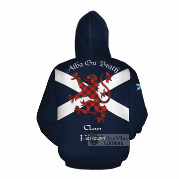 Fenton Tartan Lion Rampant Cotton Hoodie Proudly Display Your Heritage with Alba Gu Brath and Clan Name Pullover Hoodie - Tartan Vibes Clothing