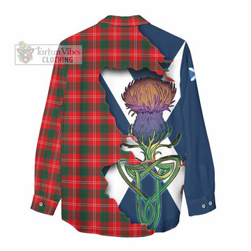 Tartan Vibes Clothing Fenton Tartan Family Crest Women's Casual Shirt Scottish Thistle Celtic Inspired