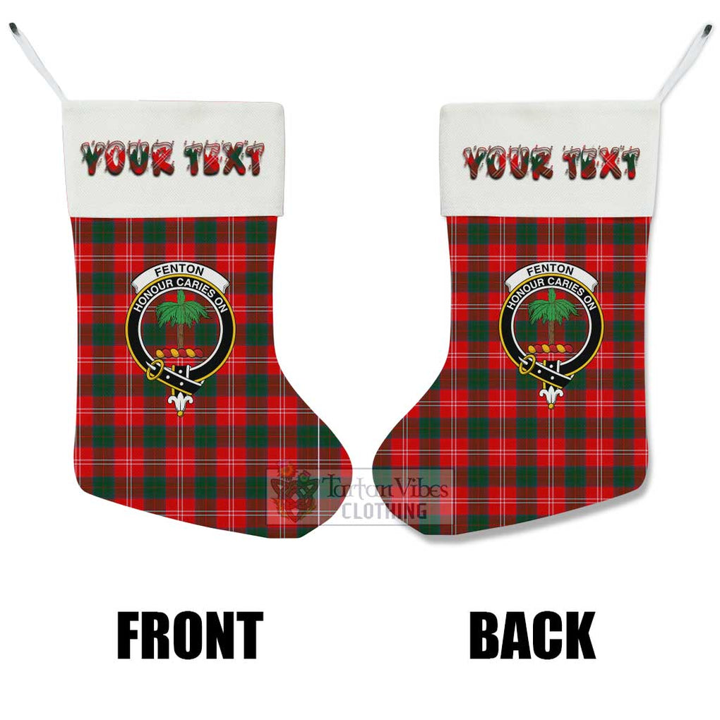 Fenton Tartan Family Crest Christmas Stocking with Personalized Text - Tartan Vibes Clothing