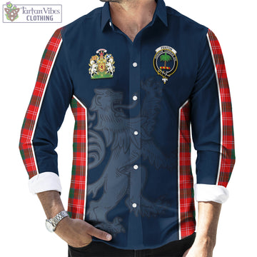 Fenton Tartan Long Sleeve Button Up Shirt with Family Crest and Lion Rampant Vibes Sport Style - Tartan Vibes Clothing
