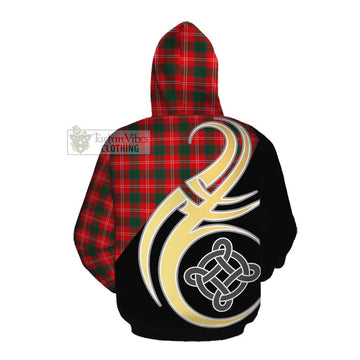 Fenton Tartan Cotton Hoodie with Family Crest and Celtic Symbol Style Pullover Hoodie - Tartan Vibes Clothing