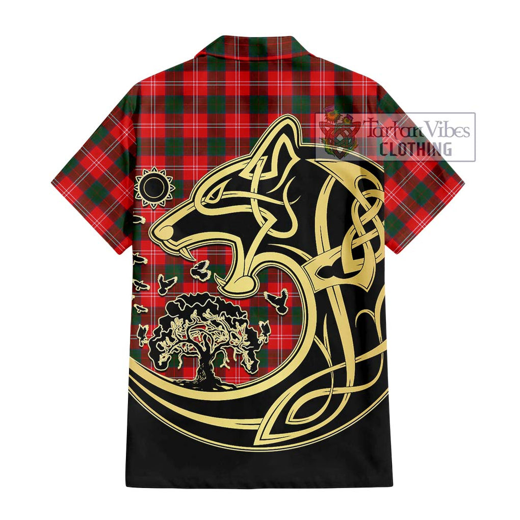 Fenton Tartan Hawaiian Shirt with Family Crest Celtic Wolf Style - Tartan Vibes Clothing