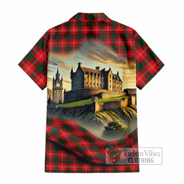 Fenton Tartan Family Crest Hawaiian Shirt with Scottish Ancient Castle Style - Tartan Vibes Clothing