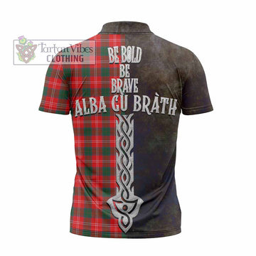 Fenton Tartan Family Crest Zipper Polo Shirt Alba Gu Brath Be Brave Lion Ancient Style - Tartan Vibes Clothing