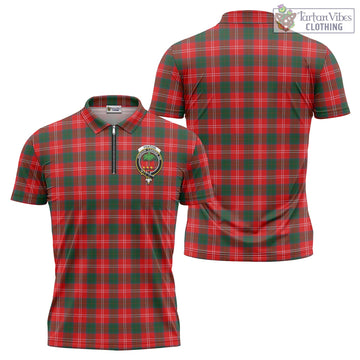 Fenton Tartan Zipper Polo Shirt with Family Crest - Tartan Vibes Clothing