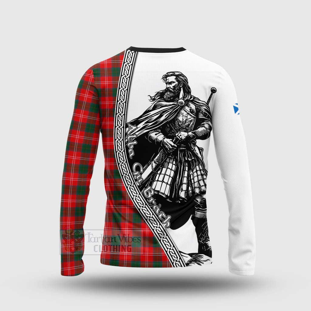 Fenton Tartan Clan Crest Long Sleeve T-Shirt with Highlander Warrior Celtic Style - Tartan Vibes Clothing
