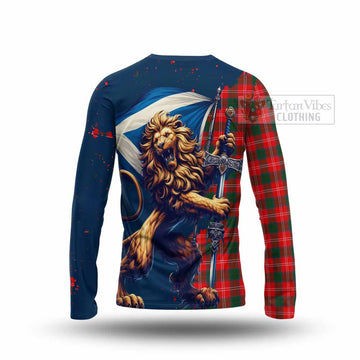 Fenton Tartan Family Crest Long Sleeve T-Shirt with Scottish Majestic Lion - Tartan Vibes Clothing