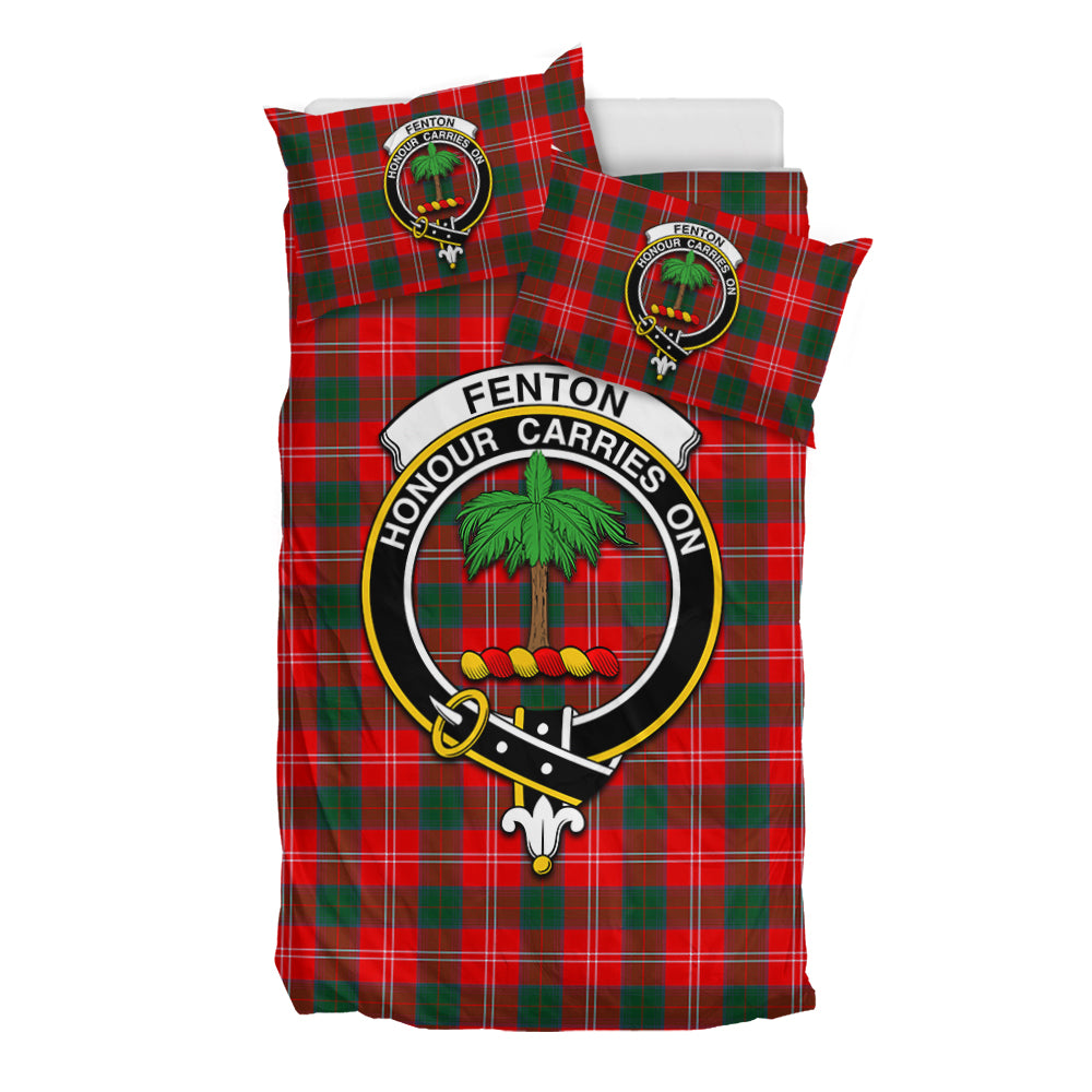 Fenton Tartan Bedding Set with Family Crest - Tartan Vibes Clothing