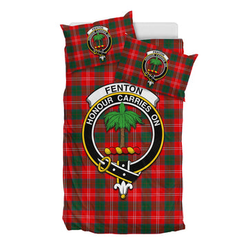 Fenton Tartan Bedding Set with Family Crest - Tartan Vibes Clothing