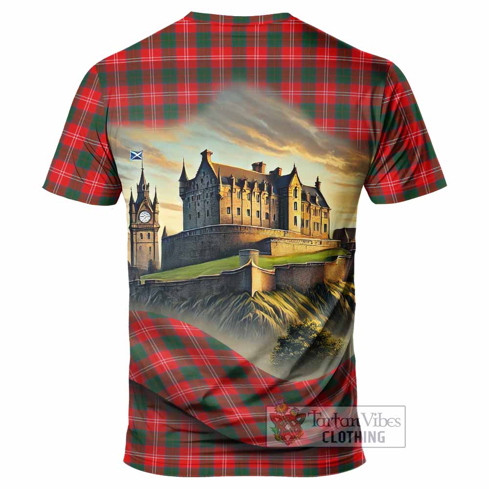 Fenton Tartan Family Crest T-Shirt with Scottish Ancient Castle Style - Tartan Vibes Clothing