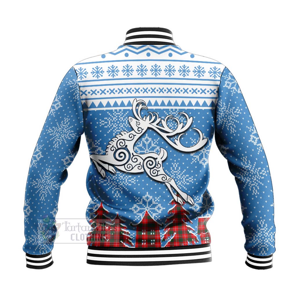 Fenton Clan Christmas Baseball Jacket Celtic Reindeer Style - Tartan Vibes Clothing
