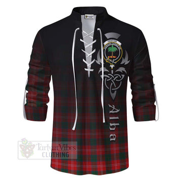 Fenton Tartan Ghillie Kilt Shirt Featuring Alba Gu Brath Family Crest Celtic Inspired - Tartan Vibes Clothing