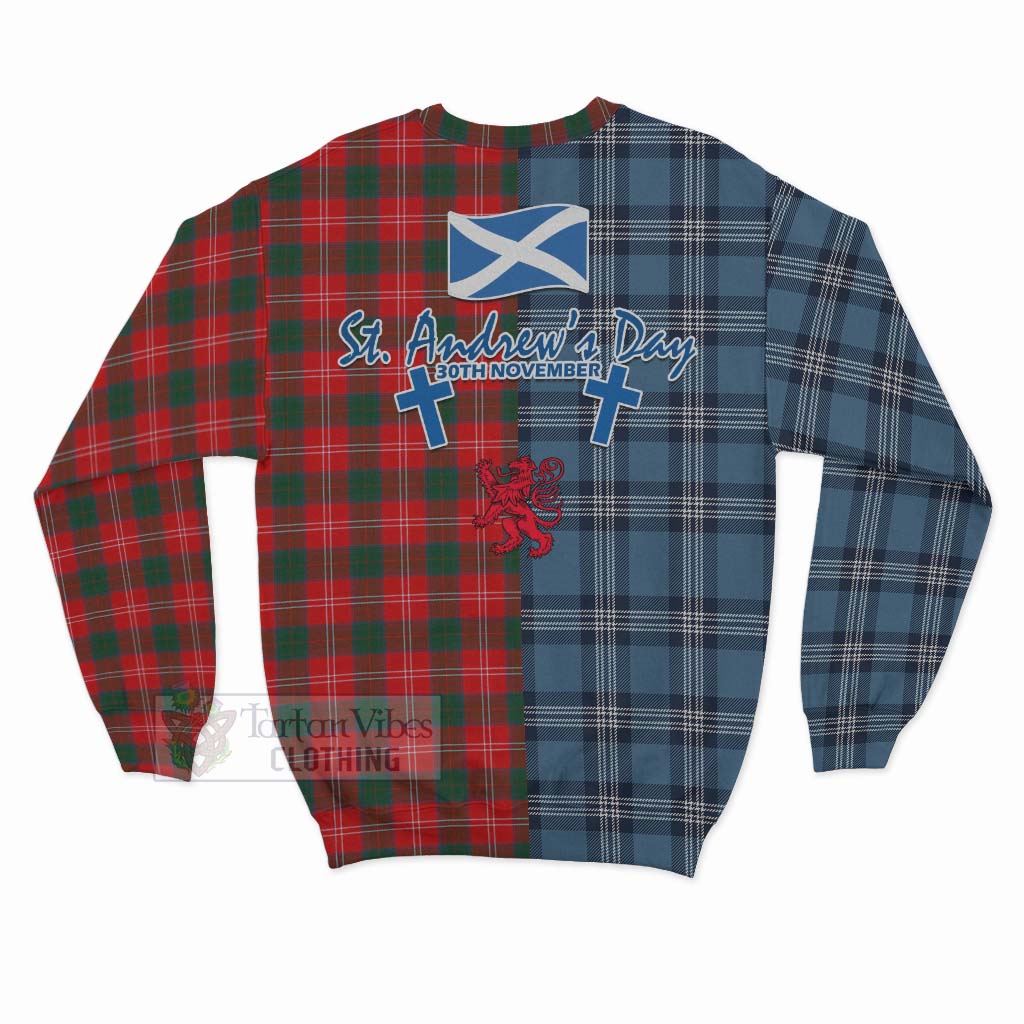 Fenton Tartan Sweatshirt Happy St. Andrew's Day Half Tartan Style - Tartan Vibes Clothing
