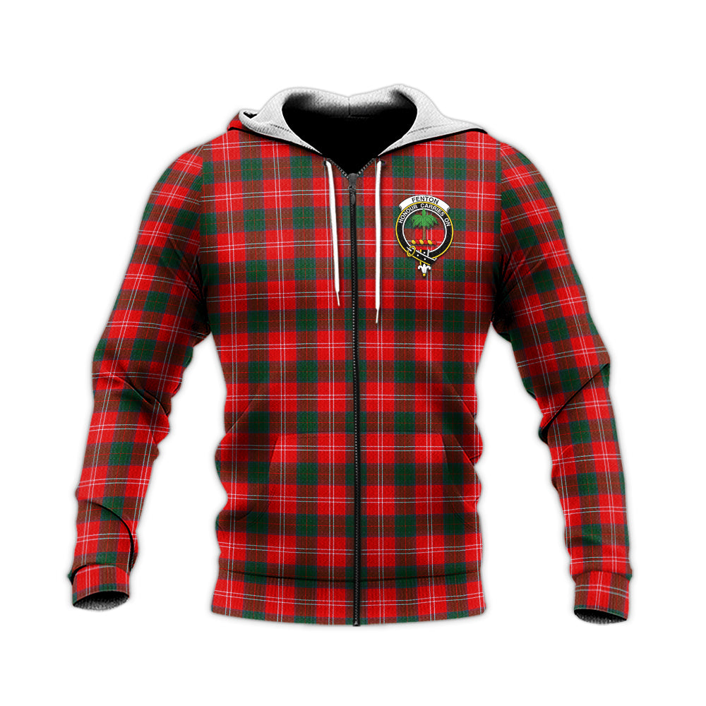 Fenton Tartan Knitted Hoodie with Family Crest Unisex Knitted Zip Hoodie - Tartan Vibes Clothing