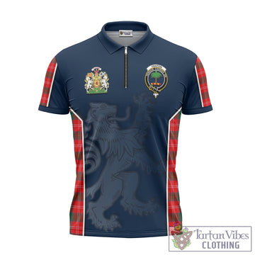 Fenton Tartan Zipper Polo Shirt with Family Crest and Lion Rampant Vibes Sport Style - Tartan Vibes Clothing