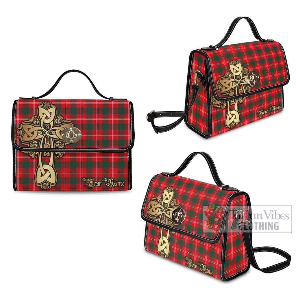 Tartan Vibes Clothing Fenton Tartan Waterproof Canvas Bag Golden Thistle Celtic Cross Style