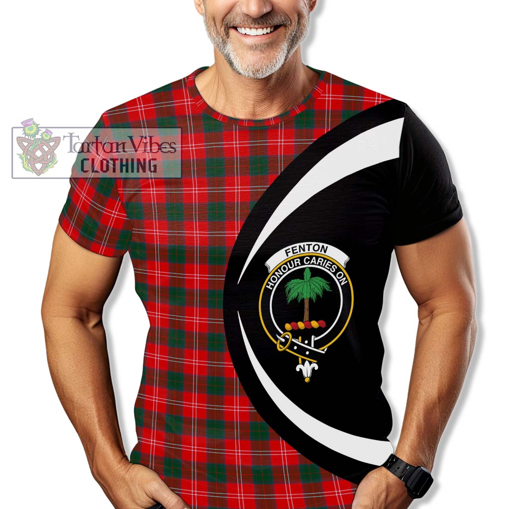Fenton Tartan T-Shirt with Family Crest Circle Style - Tartan Vibes Clothing