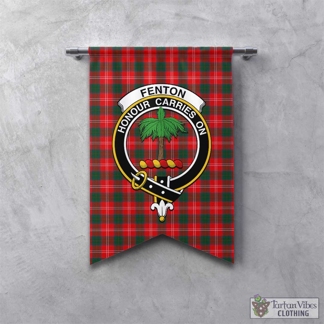Fenton Tartan Gonfalon, Tartan Banner with Family Crest - Tartan Vibes Clothing