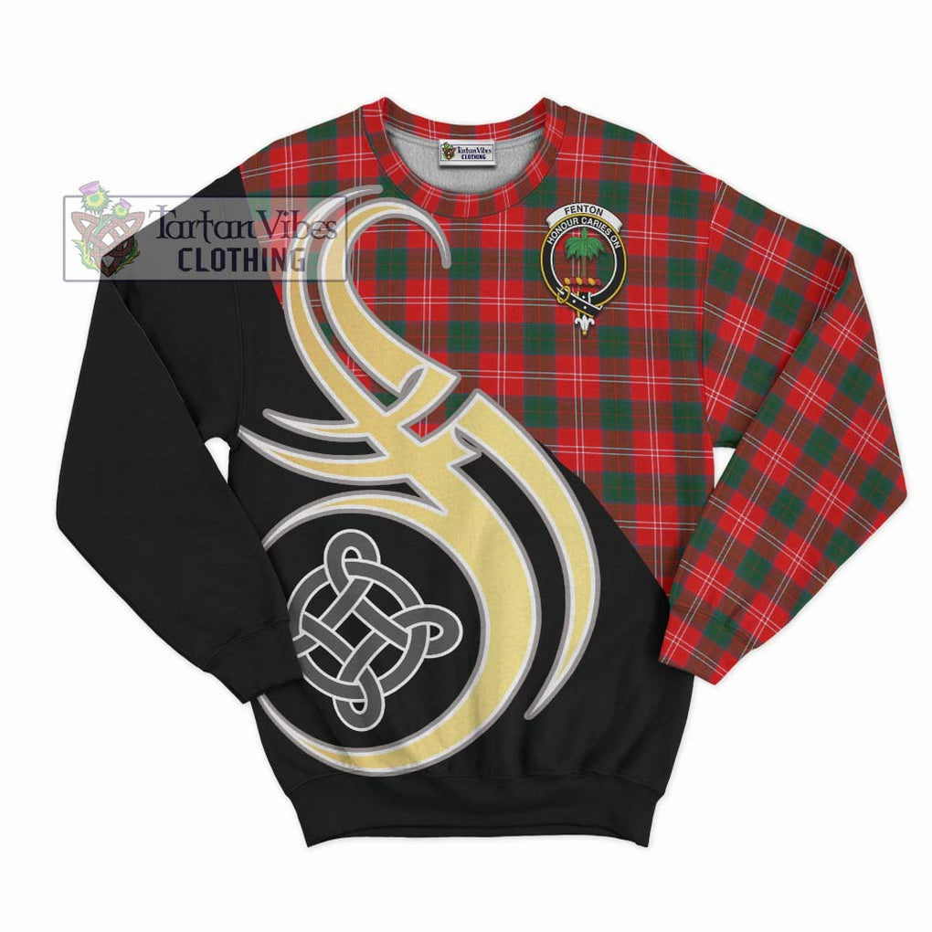 Fenton Tartan Sweatshirt with Family Crest and Celtic Symbol Style - Tartan Vibes Clothing