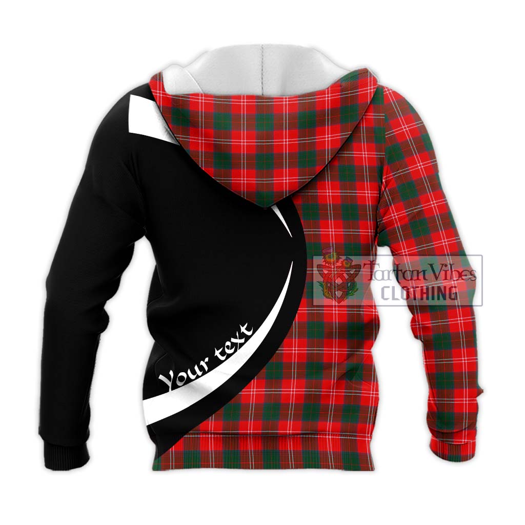 Fenton Tartan Knitted Hoodie with Family Crest Circle Style - Tartan Vibes Clothing